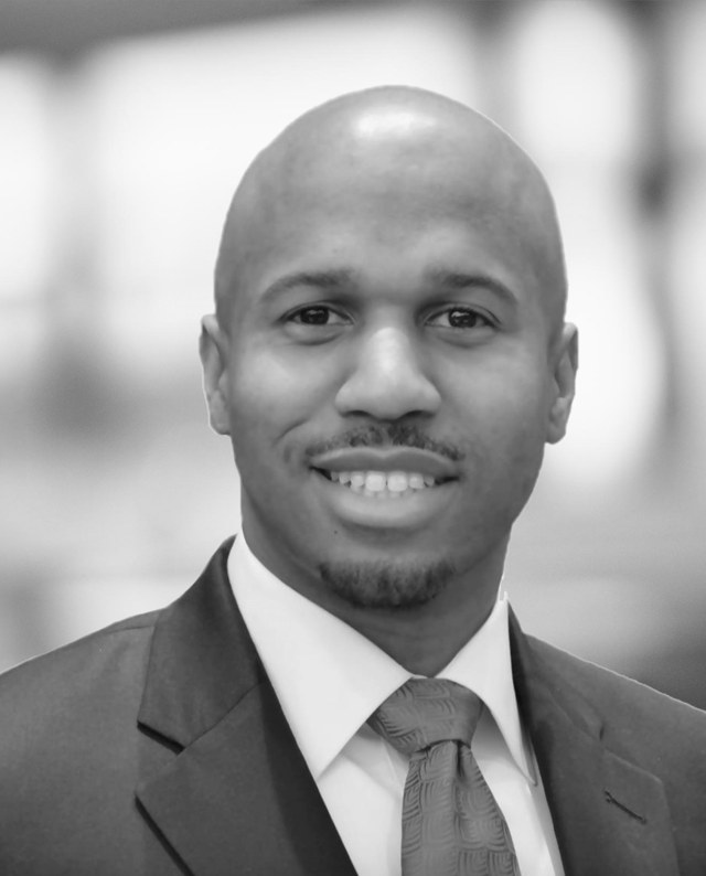 Ihsan Beezer, black-and-white portrait
